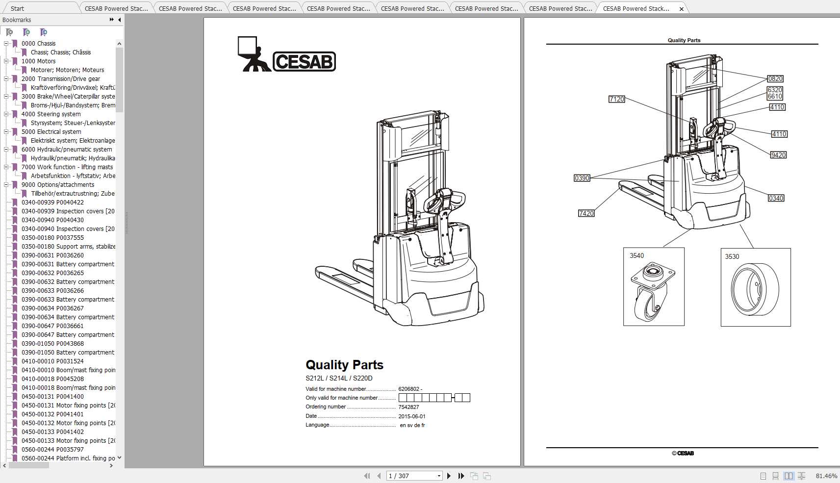 CESAB Powered Stacker Trucks S212L S214L Quality Parts 1