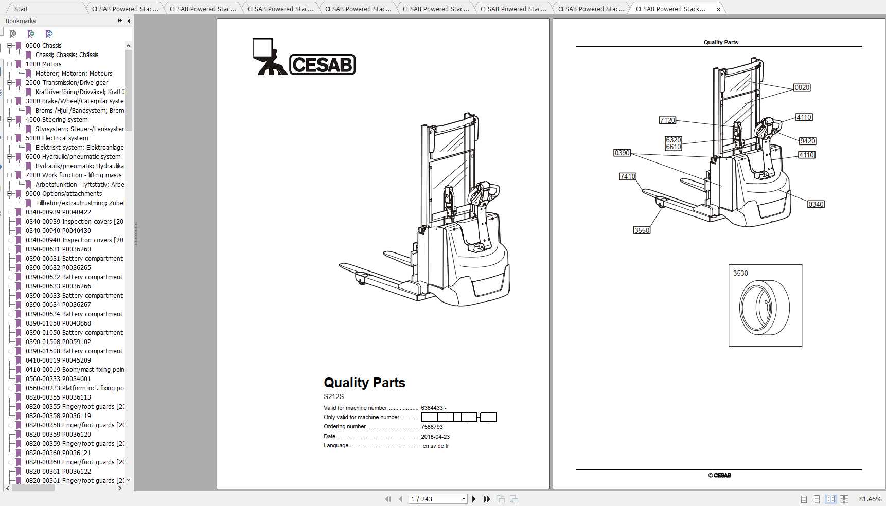 CESAB Powered Stacker Trucks S212S Quality Parts 1
