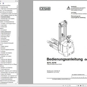 CESAB Powered Stacker Trucks S313 S316 Operators ManualDE 1