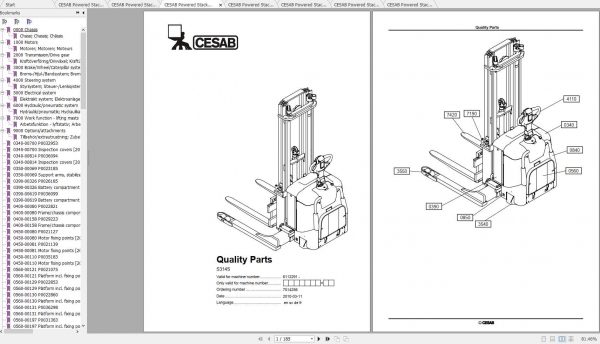 CESAB Powered Stacker Trucks S314S Quality Parts 1