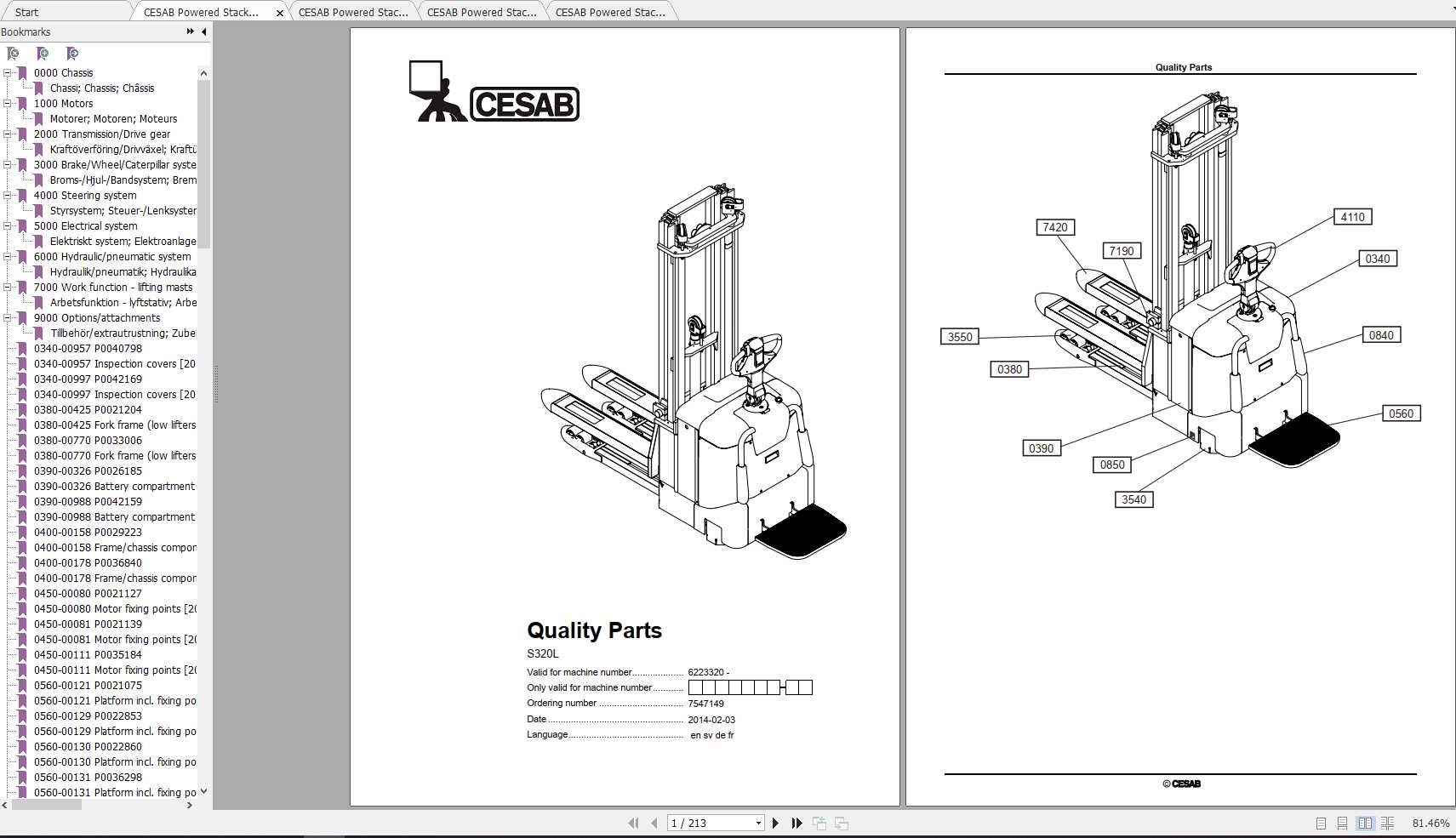 CESAB Powered Stacker Trucks S320L Quality Parts 1