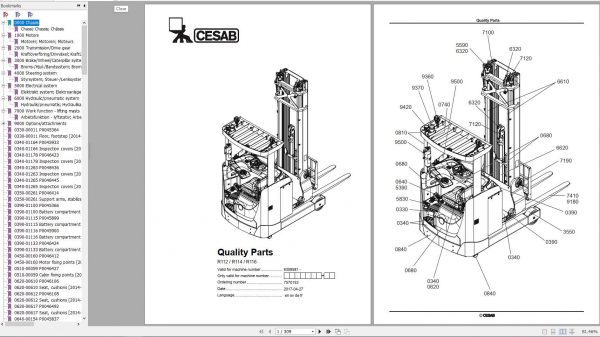 CESAB Reach Truck R112 R114 R116 Quality Parts 1