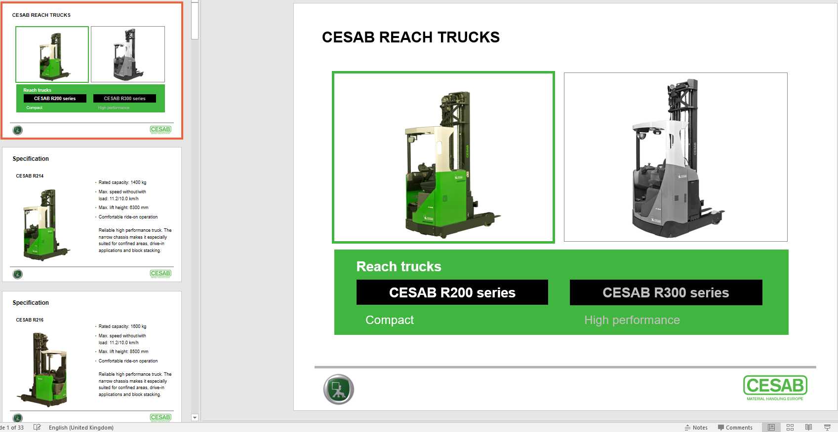 CESAB Reach Truck R200 Commercial Presentation 1