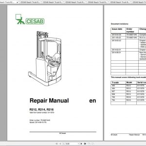 CESAB Reach Truck R214 Operator Service Parts Manual 1