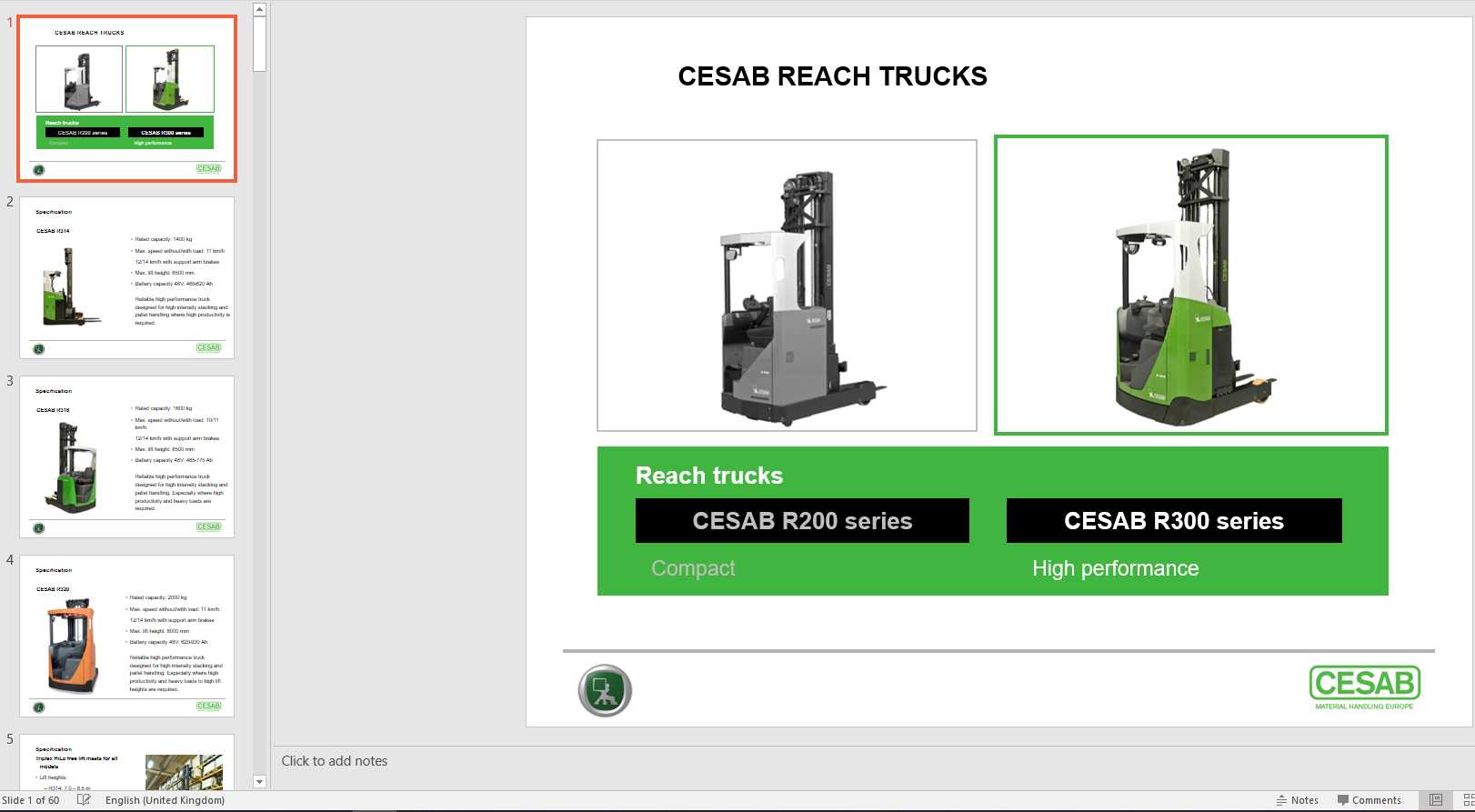 CESAB Reach Truck R300 Commercial Presentation 1