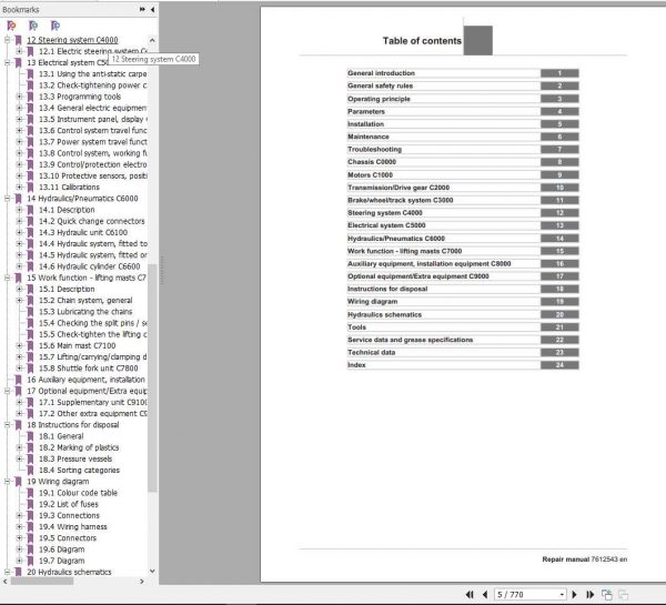 CESAB Reach Trucks R314R316R318R320R325 C CC Repair Manual7612543 3