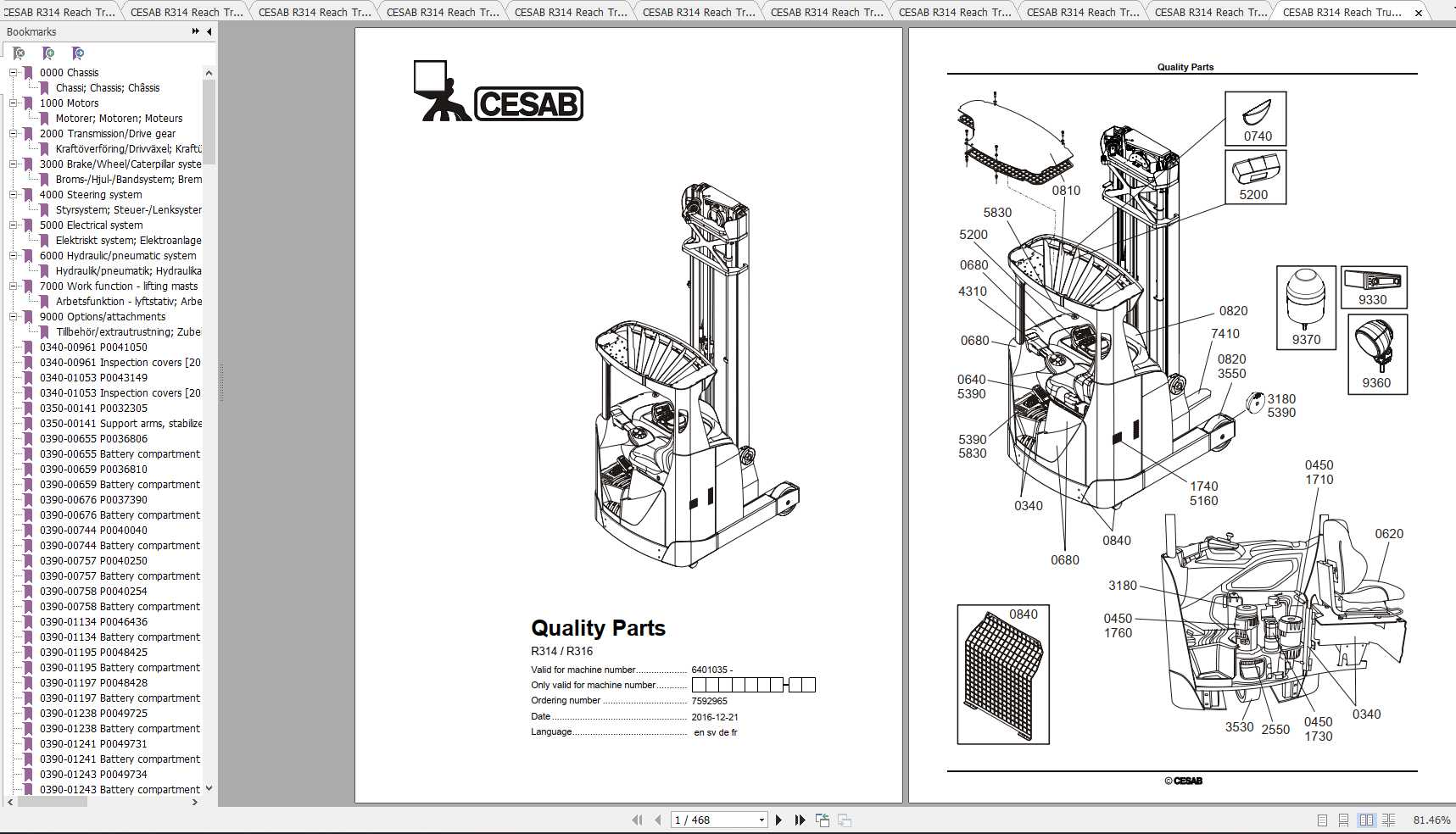 CESAB Reach Trucks R314 Quality Parts 1