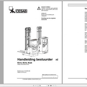 CESAB Reach Trucks R314 R316 R318 R320 R325 Operators ManualNL 1