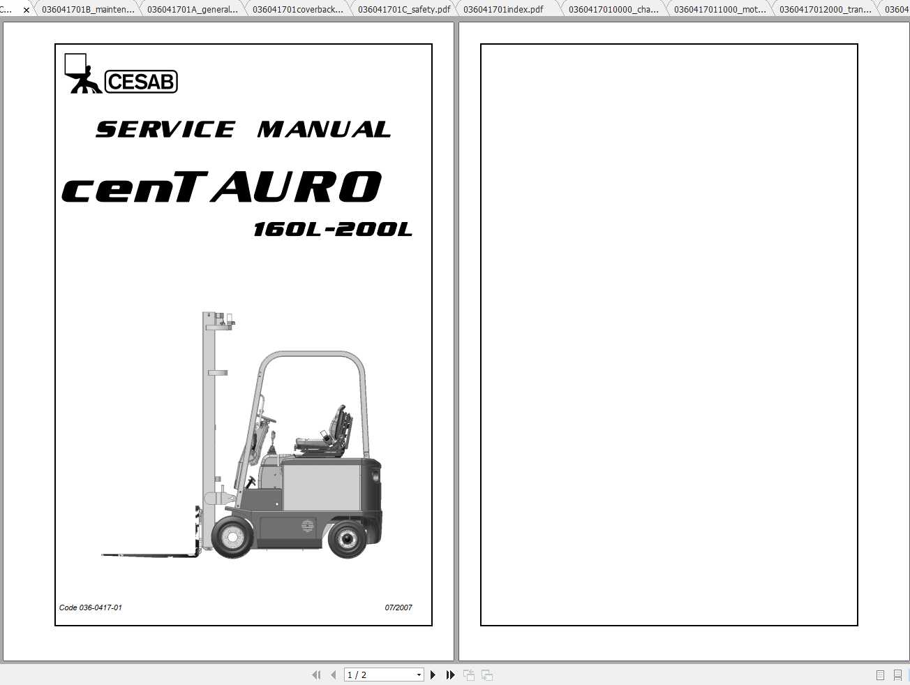 CESAB cenTAURO 160L 200L Forklift Service Manual 1