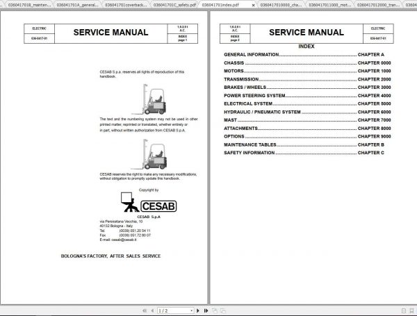 CESAB cenTAURO 160L 200L Forklift Service Manual 2