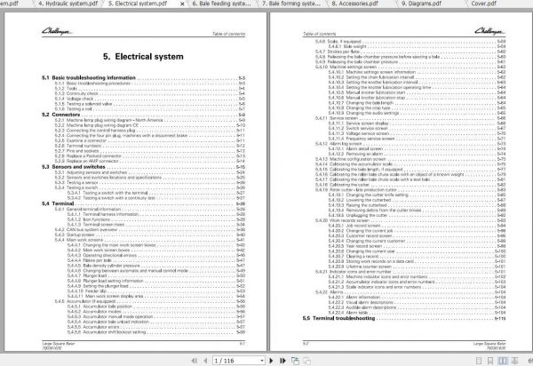 Challenger NA 2240 2290 Large Square Baler Service Manual79036163E2