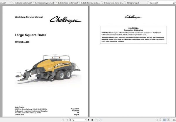 Challenger NA 2370 Ultra HD Large Square Baler Service Manual1