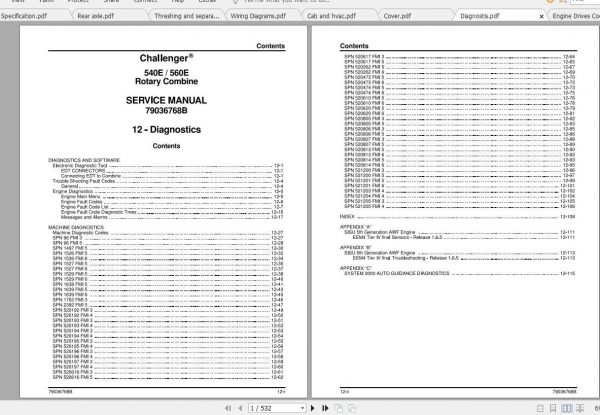Challenger NA 540E 560E Combine Service Manual79036768B 3