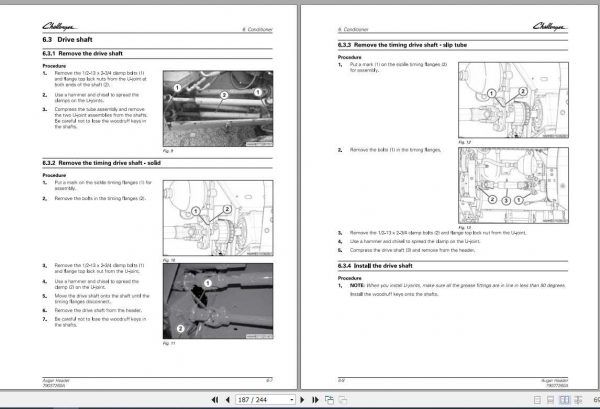 Challenger NA 9226 9246 Auger Header Service Manual79037260A3