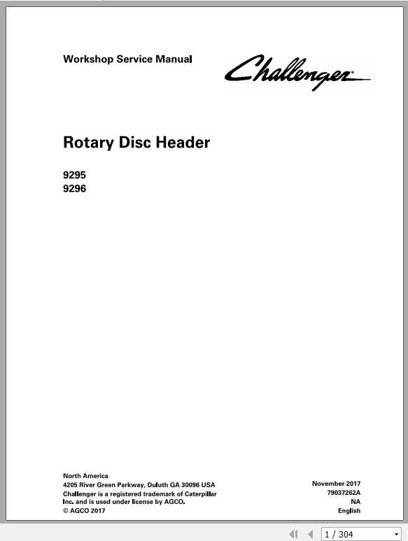 Challenger NA 9295 9296 Rotary Disc Header Service Manual1