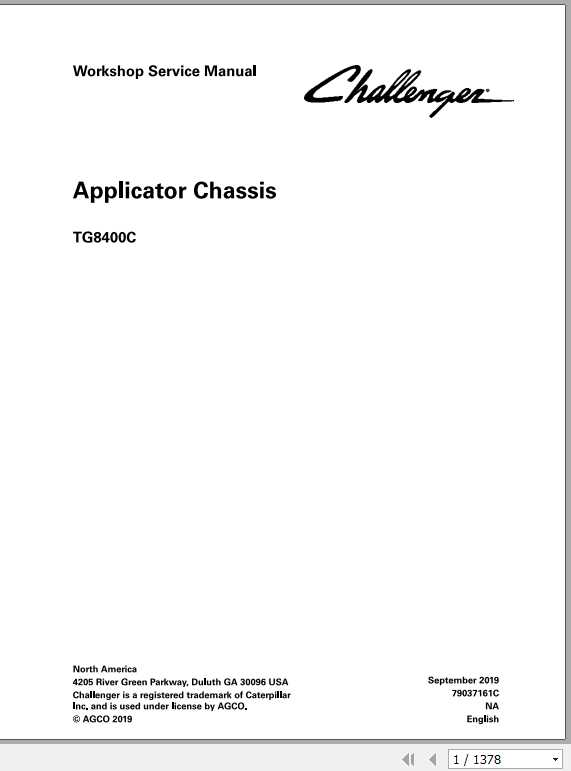 Challenger NA Applicators TG8400C Chassis Service Manual 1