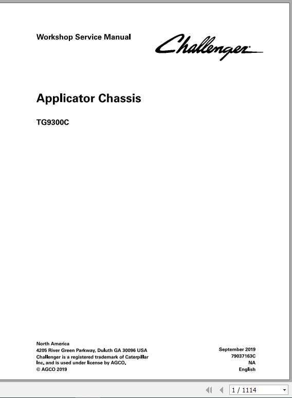 Challenger NA Applicators TG9300C Chassis Service Manual79037163C 1
