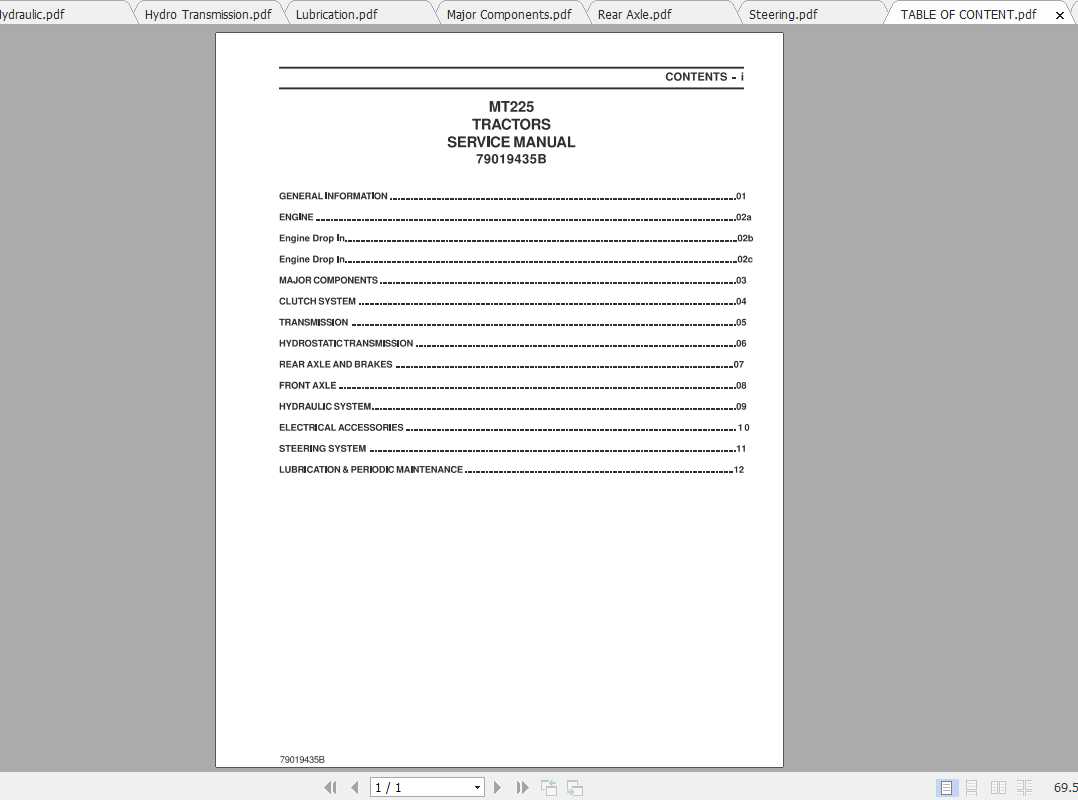 Challenger NA Compact Tractor MT225 Service Manual79019435B 1