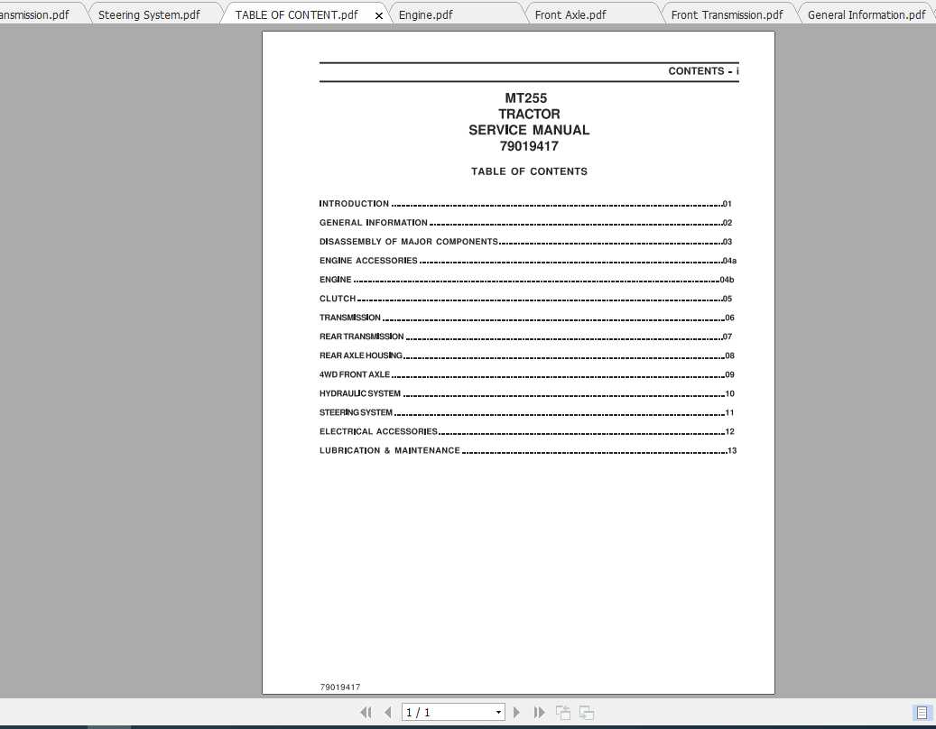 Challenger NA Compact Tractor MT255 Service Manual79019417 1