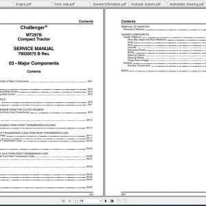 Challenger NA Compact Tractor MT297B Service Manual79028575B 1