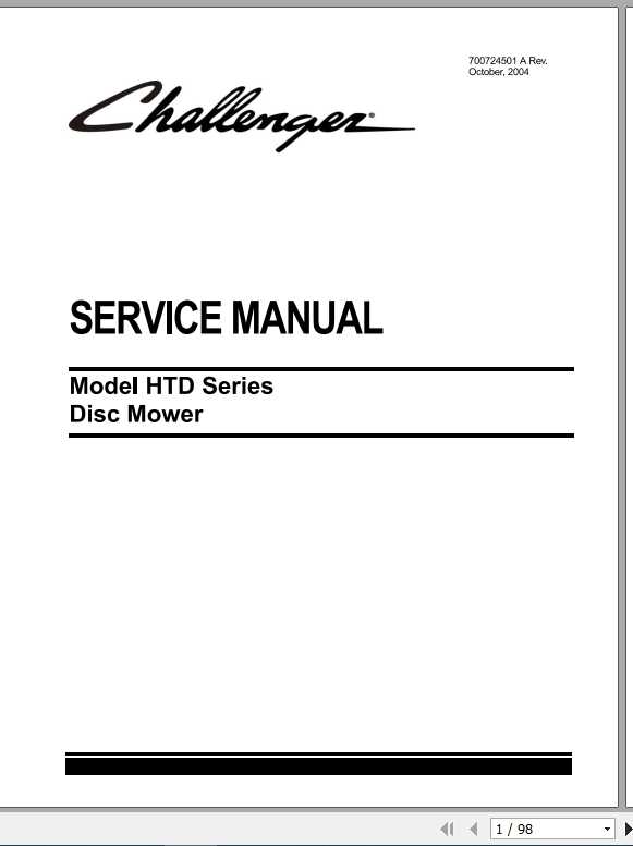 Challenger NA HTD Series Disc Mower Service Manual1