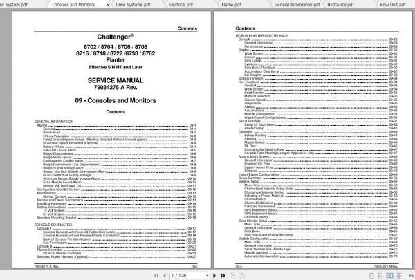 Challenger NA Planter 8702 8762 Service Manual79034275A 2