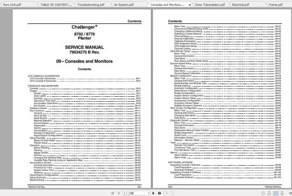 Challenger NA Planter 8792 8776 Service Manual79034270 2