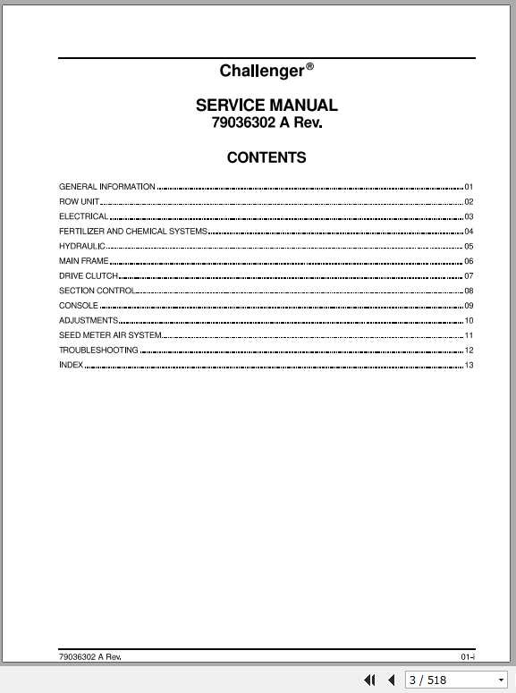 Challenger NA Planter 9202 9222 Service Manual79036302A 2