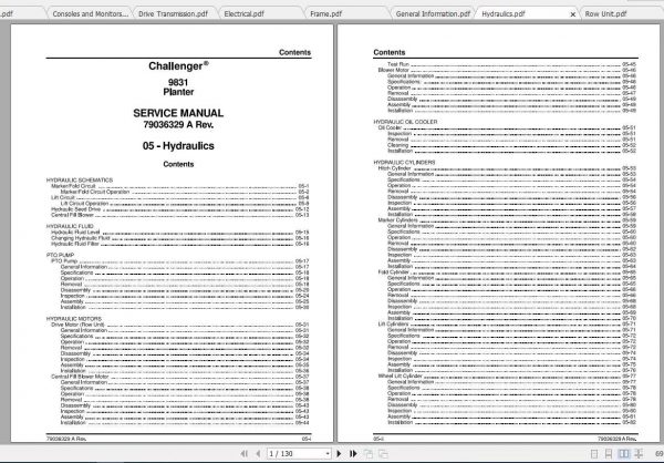 Challenger NA Planter 9831 Service Manual79036329A 2
