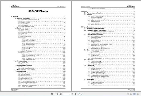 Challenger NA Planter 9924 VE Workshop Service Manual79037270A 2