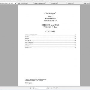 Challenger NA RB452 Round Baler Service Manual1