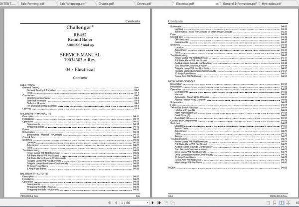 Challenger NA RB452 Round Baler Service Manual2