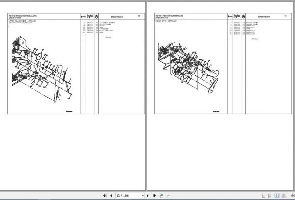 Challenger NA RB46C RB56C Round Baler Repair Time Schedule79034249D3