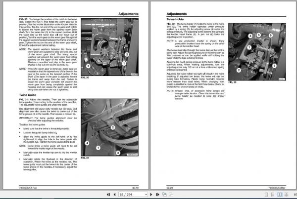 Challenger NA SB44 Small Square Baler Service Manual79035052A3