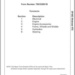 Challenger NA SP185C Windrower Repair Time Schedule79032861B 1