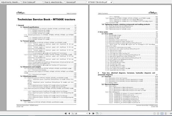 Challenger NA Tractor MT515E MT595E Technical Service Book 2