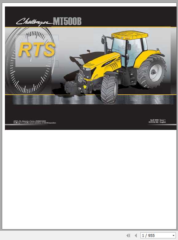 Challenger NA Tractor MT525B MT575B Repair Time Schedule3378762M2 1