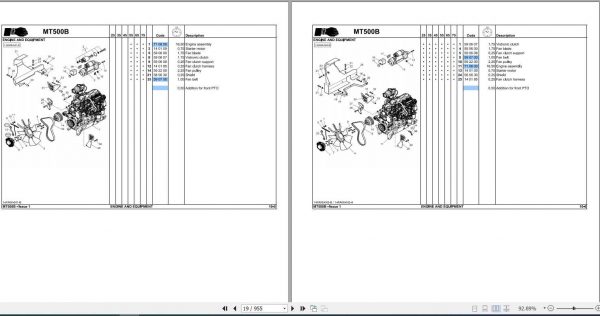 Challenger NA Tractor MT525B MT575B Repair Time Schedule3378762M2 3