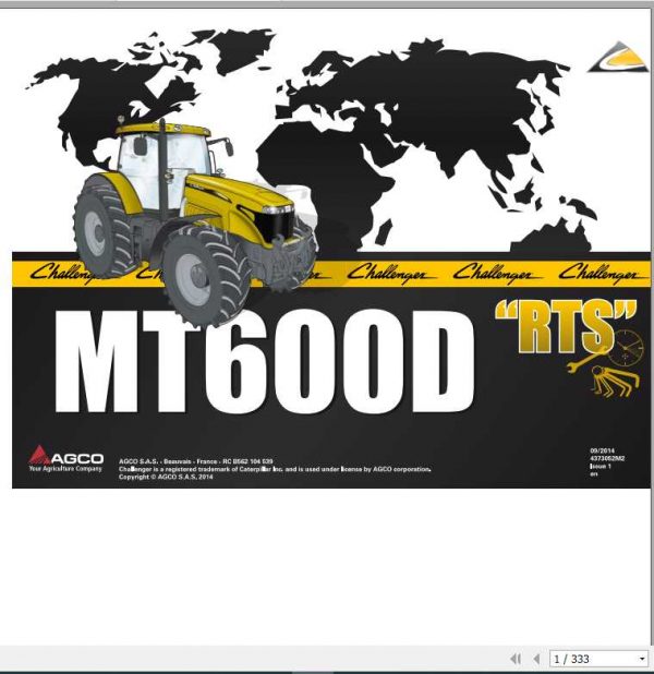 Challenger NA Tractor MT645D MT685D Repair Time Schedule4373052M2 1