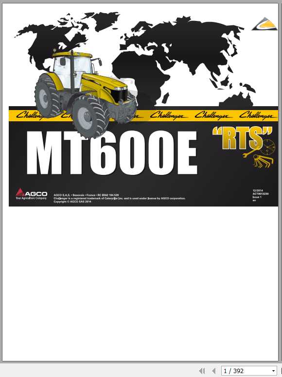 Challenger NA Tractor MT645E MT685E Repair Time ScheduleACT0013230 1