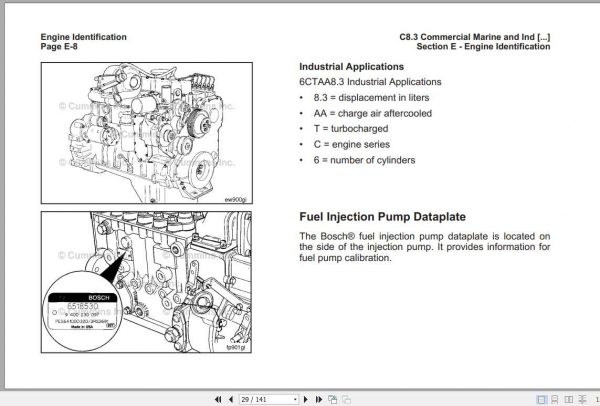 Cummins Commercial Marine and Industrial C83 Engines Owners Manual 3
