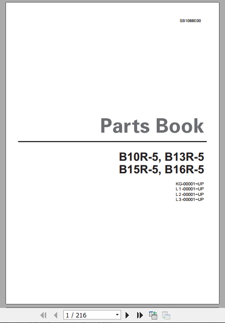 Deawoo Forklift B10R 5B13R 5B15R 5B16R 5 Part BookEN