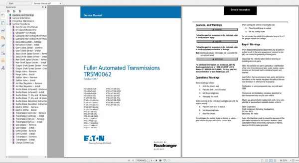 Eaton Transmission PDF 314GB Service Manual Full DVD 2 1