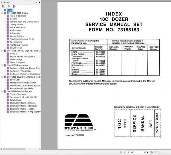 Fiat Allis 10C Dozer Service Manual73158153 1