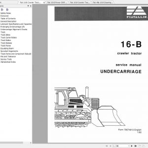 Fiat Allis 16B Crawler Tractor Dozer Service Manuals 1