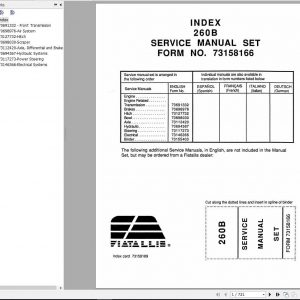 Fiat Allis 260B Tractor Scraper Service Manual73158166 1