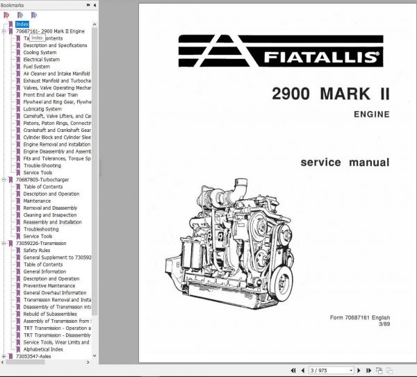 Fiat Allis 545B 605B Wheel Loader Manual73061032 2