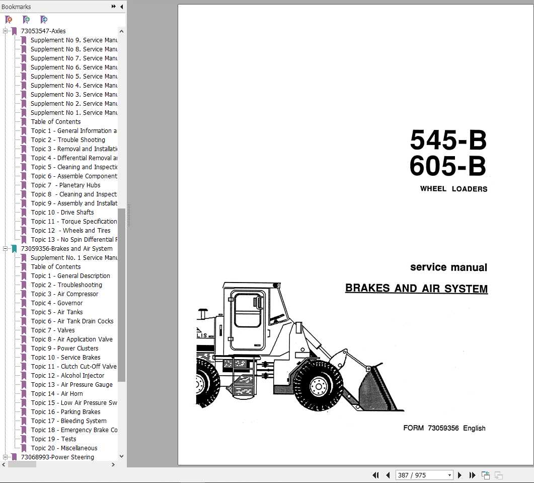 Fiat Allis 545B 605B Wheel Loader Manual73061032 3