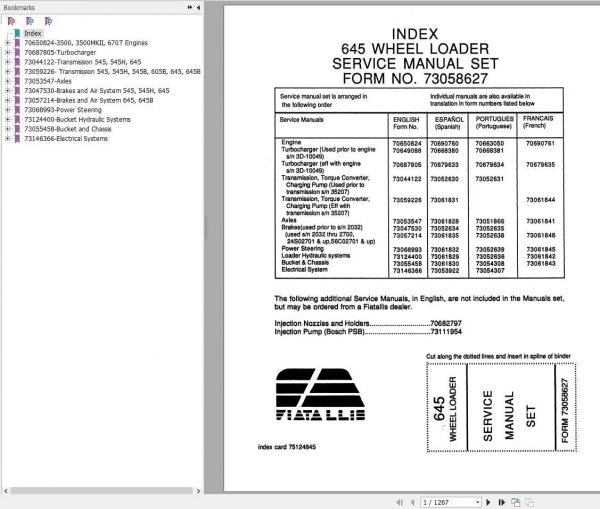 Fiat Allis 645 Wheel Loader Service Manual73058627 1