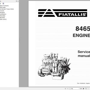 Fiat Allis 8465 Engine Service Manual60406543 1